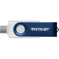 Patriot Memory – Patriot Xporter X550 32GB USB-A and USB-C 3.2 Gen 1 Flash Drive Blue and White Metal Housing and Swivel Function (PS32GX550AAD)