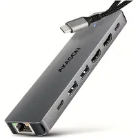 Axagon 3.2 Gen1 USB-C 7-in-1 -telakka, harmaa