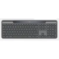 Logitech Signature Slim Solar + K980 for Business, Täysikokoinen (100 %), Langaton, RF Wireless + Bluetooth, Näppäimen saksikytkin, QWERTY, Grafiitti