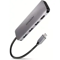 Axagon 3.2 Gen1 USB-C 5-in-1 -telakka, hopea