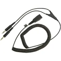 Jabra QD CORD TO 2X 3,5MM PIN PLUG , COILED, 0,5 - 2 METERS, FOR GN2100, GN2000, GN2200 (8734-599)