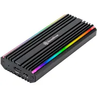 Silverstone MS13, ulkoinen kotelo NVMe / SATA M.2 SSD-levylle, USB 3.2 Type-C, musta