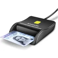 Axagon Älykortinlukija, USB-A, 1,3m, musta