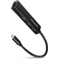 Axagon 4-porttinen 3.2 Gen1 USB-C -hubi, Gigabit RJ-45, 0,2m, musta