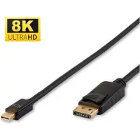 Microconnect DP-MMG-100MBV1.4 Mini DisplayPort – DisplayPort -kaapeli, jossa 8K, 1 m, musta
