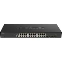 D-Link – Switch, smart, 24 x 10GBase-T + 4 x 25 Gigabit SFP28, rack-mountable (DXS-1210-28T)