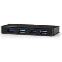 Nedis USB-keskitin USB-A Male 4x USB A Female 4-Porttinen port(s) USB 3.2 Gen 1 USB Virta / Verkkovirtakäyttöinen 4x USB