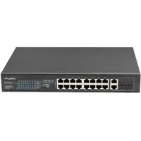 Lanberg RSFE-16P-2C-250, Hallitsematon, Gigabit Ethernet (10/100/1000), Power over Ethernet -tuki, Telineasennus, 1U