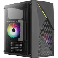 Big Buy Cooking Raider Mini-G-BK-v3 -minitornikotelo ikkunalla ja RGB-valaistuksella, musta