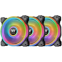 Thermaltake Riing Quad 12 RGB 120 mm ARGB PWM -kotelotuuletin (3 kpl) - Musta