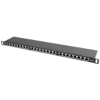 Lanberg PPS5-0024-B, Cat5, Cat5e, Telinekiinnitys, 0.5U, Musta, Metalli, 445 mm