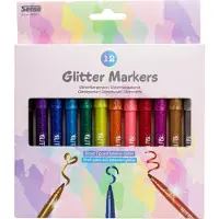 Sense Glitter Fiberpennor 12-P - Multi/patterned - ONE SIZE