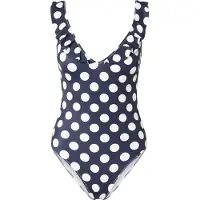 Lindex Swimsuit With Flounce - Navy - XS