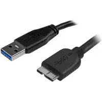 StarTech.com Slim Usb 3.0 Micro B Cable 2 M Musta