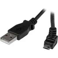 StarTech.com USB-A – Micro USB -kaapeli, kulma ylöspäin, 1 m, musta