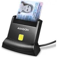 Axagon Älykortinlukija, USB-A, 1,3m, musta