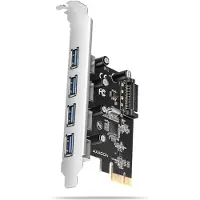 Axagon 4-porttinen 3.2 Gen1 USB-A -lisäkortti, 15-pin SATA-lisävirta