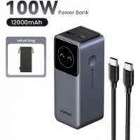 UGREEN Power bank - - 12000mAh - Nopea lataus - USB-C - Ylikuumenemissuoja