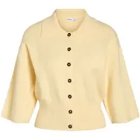 Noisy May Nmshyla 3/4 Sleeve Knit Polo Cardigan - Yellow - S