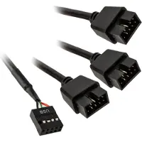 Lian Li USB 2.0 1-to-3 HUB, musta