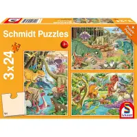 Schmidt Pussel Skoj med Dinosaurier 3x24 bitar, Schmidt