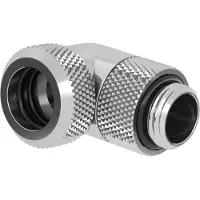 BARROW Multi-Link Adapter, 90°, G1/4" -> 12mm kova putki, kierrettävä, hopea