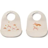 Liewood Tilda Ruokalappu + Printti 2-pack, Dream/Ecru