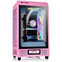 Thermaltake Tower 200, Mini Tower, PC, Vaaleanpunainen, Mini-ITX, Terästä, Karkaistu lasi, Pelaaminen (CA-1X9-00SAWN-00)