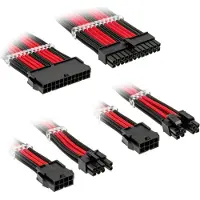 Kolink Core Standard Braided Cable Extension Kit - Jet Black/Racing Red, musta/punainen