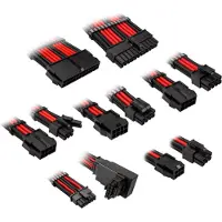 Kolink Core Pro Braided Cable Extension Kit 12V-2x6 Type 1 - Jet Black/Racing Red