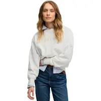 Superdry for woman. W2012635A Off-white Script Brand Loose Sweatshirt (XS), Casual, Cotton, Long sleeve