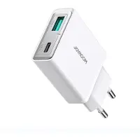 JOYROOM JR-TCF14 USB-A USB-C 20W PD QC3.0 network charger white