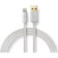 Nedis Pitkä USB-laturi kangasta, Lightning 3 m