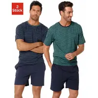 Le jogger Lyhyt pyjama sininen / vihreä
