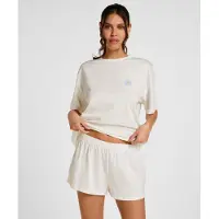 Hunkemoller Pj Ss Short Co Embroiderie - Cream - S