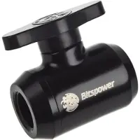 Bitspower G1/4 suljinventtiili, suora, G1/4, mattamusta
