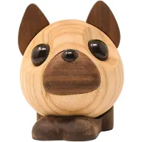 FableWood - Puufiguuri Benny ranskanbulldoggi 10 cm Saarni/Pähkinä