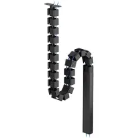 NeoMounts Cable Spine, kaapelirunko ruuvikiinnityksellä ja magneettisuojuksella, 128cm, musta
