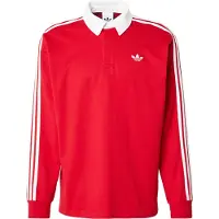 Adidas Originals Paita '3-Stripes Rugby Longsleeve' punainen / valkoinen