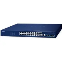 Planet Layer 3 24-Port 10/100/1000T, Hallittu, L3, Gigabit Ethernet (10/100/1000), Täysin kaksipuolinen, Power over Ethernet -tuki, Telineasennus (GS-6311-24T4X)