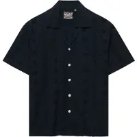 Superdry for woman. W4010551A Heritage Broderie navy shirt (XL), Casual, Short sleeve, Organic Cotton