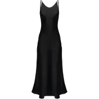 Serena Silueta Mekko 'Midi satin slip dress 'Majestic'' musta