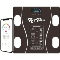 Extralink Älykäs henkilökohtainen mittakaava Bluetoothilla ja kehon mittauksella 5-180kg - Svart