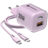 Forcell GaN3 1xUSB-C / 1xUSB-A 33W pikalaturi