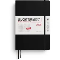 Adlibris Daily Planner 2026 A5 Dotted Black Leuchtturm1917