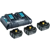 Makita DC18RD - Akkulaturi + akku 3 x - Li-Ion - 5 Ah - 2 x akkujen laturi
