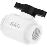 BARROW Palloventtiili (10mm), G1/4", valkoinen/musta