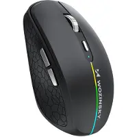 Wozinsky WMGK-1132 RGB Backlit Wireless Mouse - Black - Hiiri - 6 painiketta - Musta