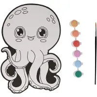 Wins Holland Canvas Painting - Octopus - incl. Brush and 6 colors of paint