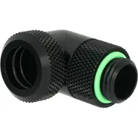 BARROW Multi-Link Adapter, 90°, G1/4" -> 12mm kova putki, kierrettävä, musta